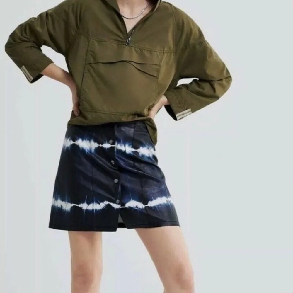 Zara Tie Dye Faux Leather Mini Skirt XS